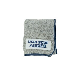 utah state aggies sherpa fleece throw blanket navy white